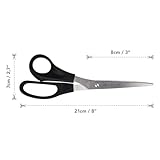 Westcott E-31182 00 Schere Büro, rostfrei, gerade, asymmetrisch mit Langauge für Linkshänder, 20 cm/8 Zoll, schwarz - 2