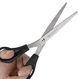 Westcott E-31182 00 Schere Büro, rostfrei, gerade, asymmetrisch mit Langauge für Linkshänder, 20 cm/8 Zoll, schwarz - 4