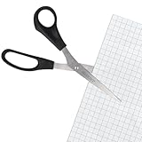 Westcott E-31182 00 Schere Büro, rostfrei, gerade, asymmetrisch mit Langauge für Linkshänder, 20 cm/8 Zoll, schwarz - 5