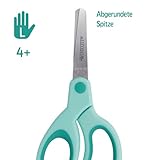 Westcott E-21586 00 Softgrip Kids Lefty Kinderschere für Linkshänder, 13 cm, runde Spitze, türkis - 4