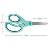 Westcott E-21586 00 Softgrip Kids Lefty Kinderschere für Linkshänder, 13 cm, runde Spitze, türkis - 5