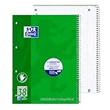OXFORD 100050405 Collegeblock Schule für Linkshänder 10er Pack A4+ Lineatur 38 – kariert mit Doppelrand 80 Blatt seidenglattes Papier grün Schreibblock Notizblock Briefblock Schulblock - 2
