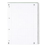 OXFORD 100050405 Collegeblock Schule für Linkshänder 10er Pack A4+ Lineatur 38 – kariert mit Doppelrand 80 Blatt seidenglattes Papier grün Schreibblock Notizblock Briefblock Schulblock - 3