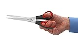 Wedo 97681 Universalschere Linkshänder (rostfreier Edelstahl, Kunststoff Softgriffe, 21 cm) schwarz/rot - 3
