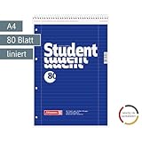Brunnen 106791101 Notizblock / Collegeblock Student (für Linkshänder, A4, liniert, Lineatur 27, 70 g/m², 80 Blatt, mit Kopfspirale) - 3