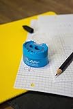 KUM AZ901.03.19-B Doppel-Behälterspitzer Click Snap Lefty B für Linkshänder, Staubverschluss, 1 Stück, blau - 3