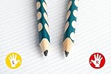 Schmaler Dreikant-Bleistift für Linkshänder – STABILO EASYgraph S in petrol – 2er Pack – Härtegrad HB - 3