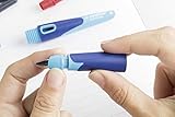 Ergonomischer Schulfüller für Linkshänder mit Anfänger-Feder A - STABILO EASYbirdy in himmelblau/grasgrün - Einzelstift - inklusive Patrone und Einstellwerkzeug - 10