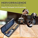 Hochwertige Sopran Ahorn Holz Blockflöte im SET mit Etui, Bürste & Fett Zubehör – DEUTSCHE Griffweise - 5