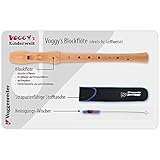 Voggy´s Holzblockflöten-Set Blockflöte Wischer Stofftasche Set für Anfänger und Fortgeschrittene (C-Sopran, deutsche Griffweise, Einfachloch, Länge: 32 cm), braun - 5