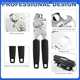 KZGRIT Dosenöffner, Sicherheits Edelstahl, Glatte Kante, Manuell Büchsenöffner Deckelöffner Kapselheber mit Rutschfest Griff und Ergonomischer Drehknopf für Ältlich mit Arthritis(Schwarz) - 5