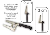 Nova Brotmesser mit Abstandshalter für Brot, Wurst, Käse, Fleischkäse, aus rostfreiem Edelstahl gearbeitet in Schwarz (Linkshänder) - 2