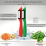 Schwertkrone Sparschäler Kartoffelschäler, 2er Set – Rechts und Linkshänder, bunt gemischt, Solingen Germany – Zufällige Farbe - 3