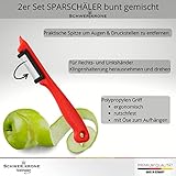 Schwertkrone Sparschäler Kartoffelschäler, 2er Set – Rechts und Linkshänder, bunt gemischt, Solingen Germany – Zufällige Farbe - 4