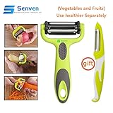 Senven 3-in-1-Schäler – Y-Schäler und Zerkleinerer mit. Ideal zum Schälen von Kartoffeln, Karotten und verschiedenen Gemüsen und Früchten. Geeignet für Rechts- oder Linkshänder, rutschfester Griff. - 7