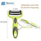 Senven 3-in-1-Schäler - Y-Schäler und Zerkleinerer mit. Ideal zum Schälen von Kartoffeln, Karotten und verschiedenen Gemüsen und Früchten. Geeignet für Rechts- oder Linkshänder, rutschfester Griff. - 4