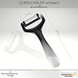 Querschäler Kartoffelschäler Pendelschäler Aus Solingen/Schneidemesser/Sparschäler/Spargelschäler/Gemüsehobel/Gemüseschäler Scharf Gurkenschäler Rechtshänder & Linkshänder (schwarz, 1) - 2