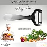 Querschäler Kartoffelschäler Pendelschäler Aus Solingen/Schneidemesser/Sparschäler/Spargelschäler/Gemüsehobel/Gemüseschäler Scharf Gurkenschäler Rechtshänder & Linkshänder (schwarz, 1) - 4