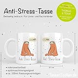 TassenSachen Bürotasse Faultier Spruch - Ooommm Anti-Stress-Tasse - lustige Kaffeetasse Teetasse aus Keramik in Weiß - ca. 330 ml spülmaschinengeeignet - Geschenk Geburtstag Homeoffice - 4