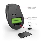 Hama Maus kabellos für Linkshänder ergonomisch (Linkshänder-Maus ohne Kabel, Wireless Funkmaus, USB Empfänger, vertikal, 800-1600 dpi, 3 Tasten inkl. Browser-Tasten, 2,4 GHz) schwarz - 4