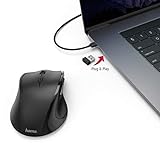 Hama Maus kabellos für Linkshänder ergonomisch (Linkshänder-Maus ohne Kabel, Wireless Funkmaus, USB Empfänger, vertikal, 800-1600 dpi, 3 Tasten inkl. Browser-Tasten, 2,4 GHz) schwarz - 3