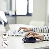 Hama Maus kabellos für Linkshänder ergonomisch (Linkshänder-Maus ohne Kabel, Wireless Funkmaus, USB Empfänger, vertikal, 800-1600 dpi, 3 Tasten inkl. Browser-Tasten, 2,4 GHz) schwarz - 2
