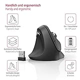 Hama kabellose Maus für Linkshänder ergonomisch EMW-500L (Wireless Funkmaus vertikal, links, 6-Tasten-Maus ohne Kabel mit optischem Sensor 1000/1400/1800 dpi), schwarz - 5
