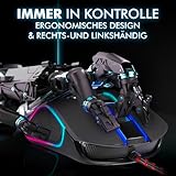 KLIM Aim Gaming Maus RGB Gamer Maus [7000 DPI] – Ergonomische RGB Chroma Computermaus mit Kabel für Rechts- und Linkshänder – PS4-Gaming Mouse, Laptop und Desktop-PC + optische Präzisionsmaus Schwarz - 3