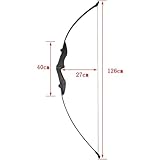 MILAEM Bogenschießen Takedown Recurve Bogen und Pfeil Set 30 lbs Sportbogen 35 lbs 40 lbs Straight Bogen mit Fiberglaspfeile Langbogen Jagdbogen für Rechts und Linkshänder (Schwarz, 40lbs) - 7