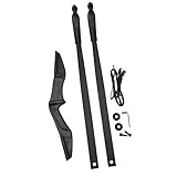 MILAEM Bogenschießen Takedown Recurve Bogen und Pfeil Set 30 lbs Sportbogen 35 lbs 40 lbs Straight Bogen mit Glasfaserpfeilen Langbogen Jagdbogen für Rechts und Linkshänder (Schwarz, 40lbs) - 3