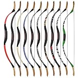 MILAEM Traditioneller handgemachter Recurve Bogen 25-55lbs Langbogen Bogenschießen Jagd Horsebow Outdoor Sport Wettbewerb Trainingsspiel Linkshänder und Rechtshänder (Braun, 50lbs) - 6