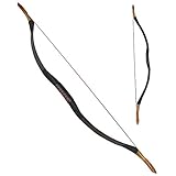 MILAEM Bogenschießen Traditionelle Recurve Bogen Sportbogen 25-55lbs Holz Langbogen Jagdbogen Mongolian Horsebow Outdoor-Ziel Praxis Rechtshänder Linkshänder (30lbs) - 4