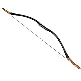 MILAEM Bogenschießen Traditionelle Recurve Bogen Sportbogen 25-55lbs Holz Langbogen Jagdbogen Mongolian Horsebow Outdoor-Ziel Praxis Rechtshänder Linkshänder (30lbs) - 5