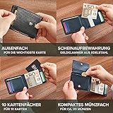 TRAVANDO Geldbörse mit Geldklammer Geldbeutel Männer Helsinki Slim Portemonnaie Wallet Portmonaise Herren Geldtasche klein Portmonee RFID Kreditkartenetui Brieftasche Kartenetui Geldclip Carbon Etui - 2
