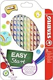 Ergonomischer Buntstift - STABILO EASYcolors - 12er Pack mit Spitzer - mit 12 verschiedenen Farben - für Linkshänder