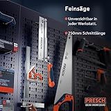 Presch Feinsäge 250mm – Handsäge, Rückensäge Umlegbar, Klappbar und Gekröpft – Säge für Holz, Kunststoff und Sockelleiste Schneiden - 7