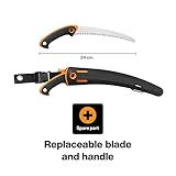 Fiskars Profi Handsäge für frisches Holz, Grobzahnung, Hochwertiges Stahl-Sägeblatt, Schwarz/Orange, SW-240, 1020200 - 2