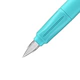 Schulfüller mit Linkshänder-Feder L - STABILO EASYbuddy FRESH EDITION in hellblau, limette - Schreibfarbe blau löschbar - Einzelstift - inklusive Patrone - 4