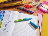 Schulfüller mit Linkshänder-Feder L - STABILO EASYbuddy FRESH EDITION in hellblau, limette - Schreibfarbe blau löschbar - Einzelstift - inklusive Patrone - 7