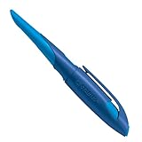 Ergonomischer Schulfüller für Linkshänder mit Anfänger-Feder A – STABILO EASYbirdy in mitternachtsblau/azur – Einzelstift – inklusive Patrone und Einstellwerkzeug – Schreibfarbe blau (löschbar) - 2