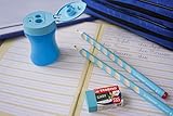 Schul-Set für Linkshänder - STABILO EASYgraph in blau - inklusive Spitzer + Radierer - 6
