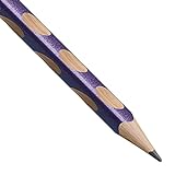 Schmaler Dreikant-Bleistift für Linkshänder - STABILO EASYgraph S Metallic Edition in metallic Violett - 2er Pack - Härtegrad HB - 2