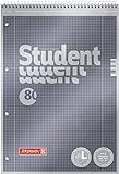 Brunnen 1067112 Notizblock / Collegeblock Student Premium Linkshänder (Veredeltes Deckblatt mit Metallic-Effekt, A4, kariert Lineatur 28, 90 g/m², 80 Blatt mit Kopfspirale - 2