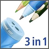 Dosen-Spitzer – STABILO EASYsharpener – 3 in 1 – blau – 3er Pack – für Linkshänder - 5