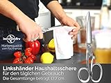 Linkshänder Haushaltsschere Küchenschere Schere aus Rostfreiem Hochwertigem Edelstahl Papierschere Bastelschere Allzweckschere für Arbeiten Rund um den Haushalt (17,7 cm) - 2