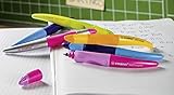 Ergonomischer Tintenroller – STABILO EASYoriginal in dunkelblau/hellblau – Schreibfarbe blau (löschbar) – inklusive Patrone – für Linkshänder - 7