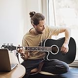 Vangoa Linkshänder Westerngitarre 4/4 Akustik Gitarre 41 Zoll Cutaway Folk Gitarren Einsteigerset mit Anfänger Kits, Schwarz - 2