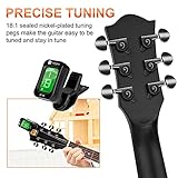 Vangoa Linkshänder Westerngitarre 4/4 Akustik Gitarre 41 Zoll Cutaway Folk Gitarren Einsteigerset mit Anfänger Kits, Schwarz - 3