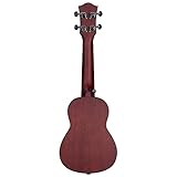 CASCHA Mahagoni Rot Sopran Linkshänder Ukulele Erwachsene & Kinder - inkl. 3 Plektren & gepolsterte Tasche - Mahagoniholz-Ukulele für Anfänger & Fortgeschrittene - Aquila Nylon-Saiten - 5