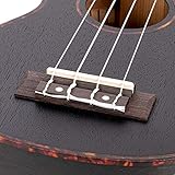 Cascha Mahagoni Black Sopran Linkshänder Ukulele Erwachsene & Kinder - inkl. 3 Plektren & gepolsterte Tasche - Mahagoniholz-Ukulele für Anfänger & Fortgeschrittene - Aquila Nylon-Saiten - 6